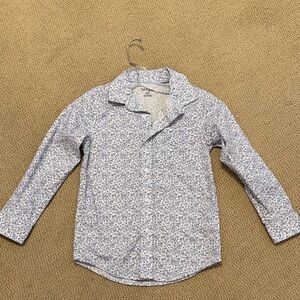 Cat & Jack Blue Floral Button Down Shirt - size 6/7